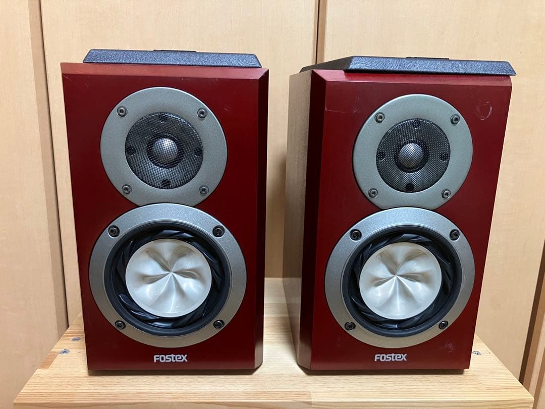 FOSTEX GX100ブックシェルフスピーカー ワインレッド