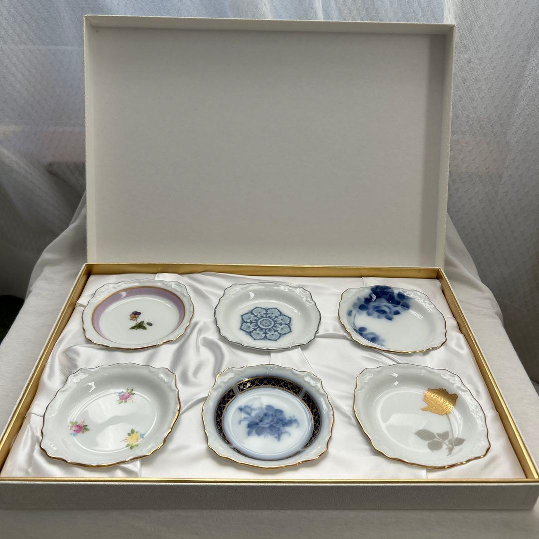 大倉陶園　技法シリーズ　小皿　6枚セット　箱付き　OKURA