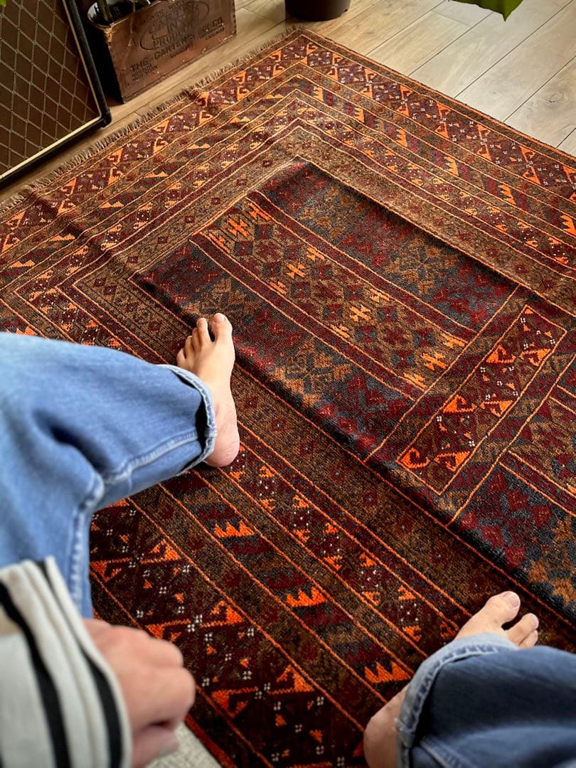 トライバルラグ　ヴィンテージラグ　アフガンラグ　トルクメン　アリホジャ　美品