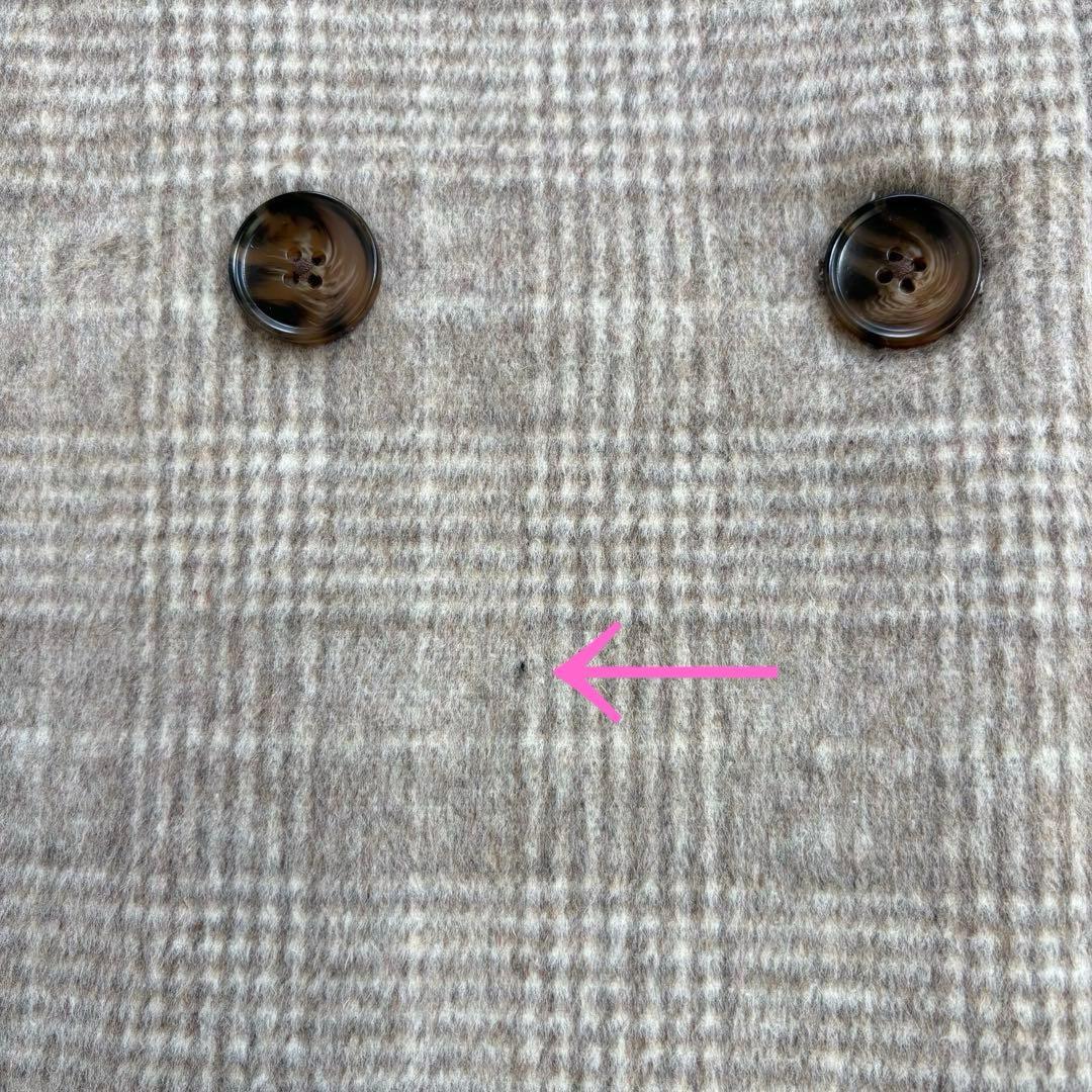 新品　COHINA コヒナ ミドル丈チェックコート F ウール混 ベージュ系