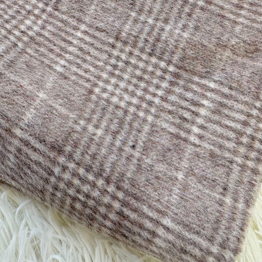 新品　COHINA コヒナ ミドル丈チェックコート F ウール混 ベージュ系