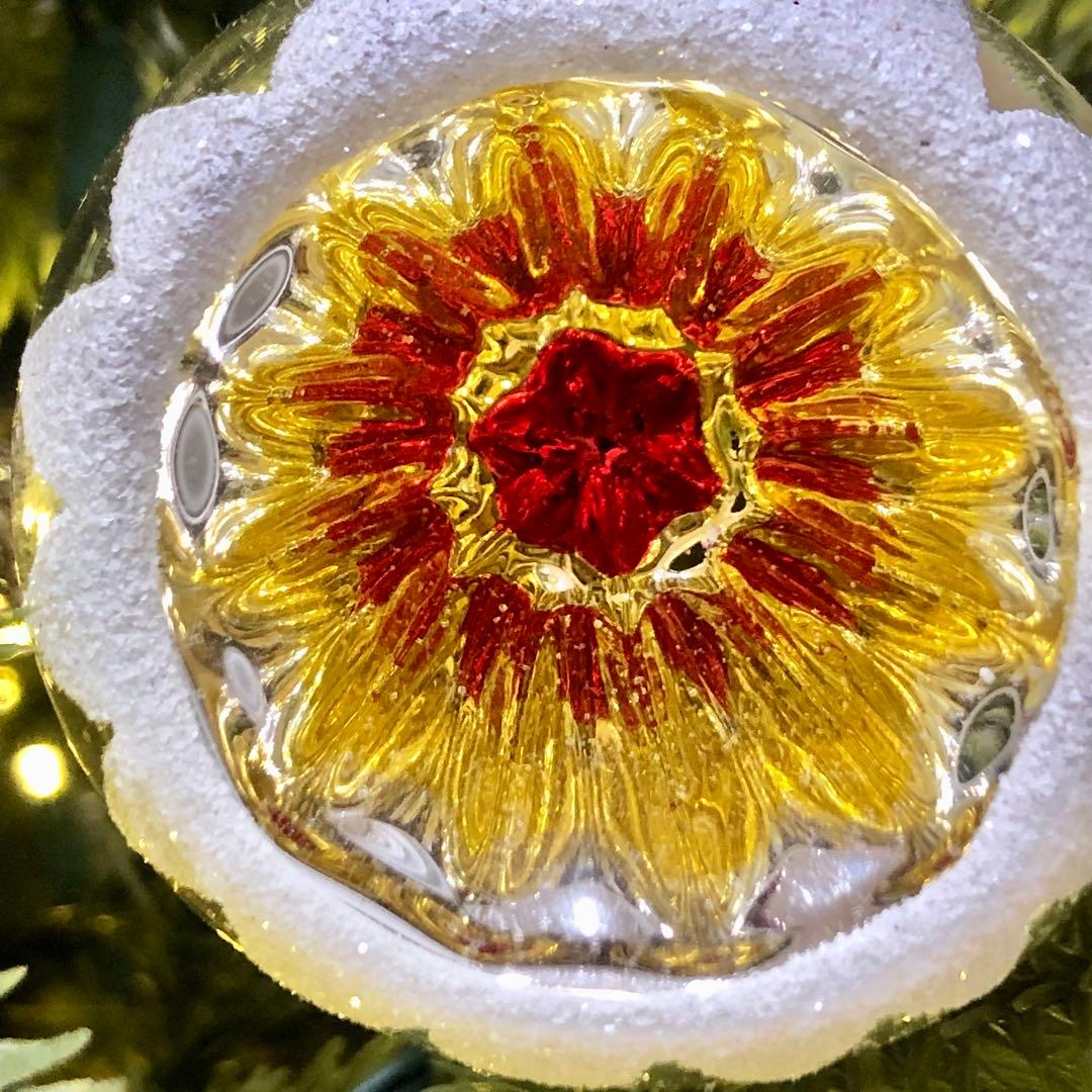 ドイツ　リフレクターオーナメント　8cm レッド　ゴールド　7cmシルバー　3個