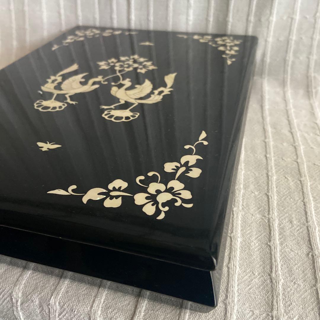 未使用　美品　漆塗　正倉院模様　螺鈿文庫