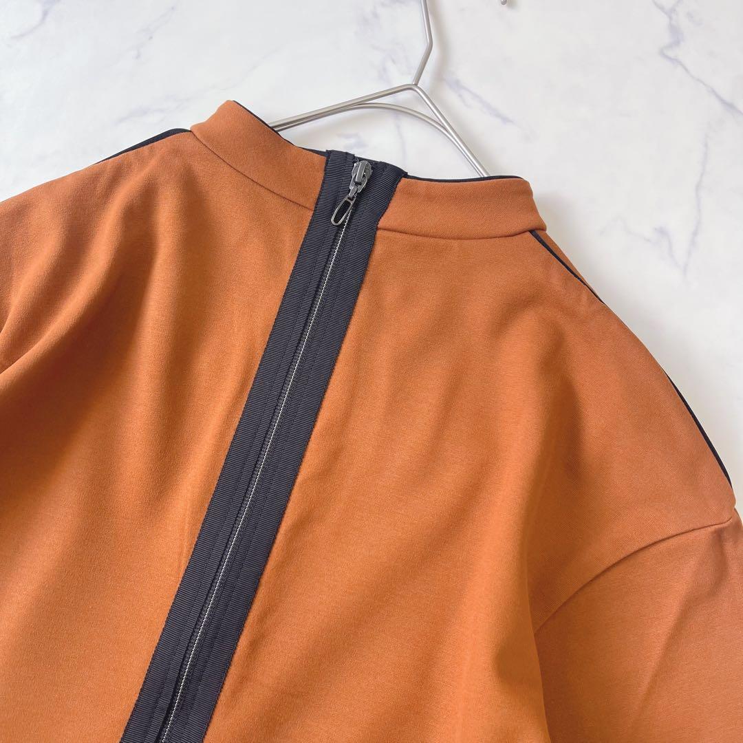 【未使用級】ランバンスポール ペプラム パイピング 長袖シャツ バックジップ38