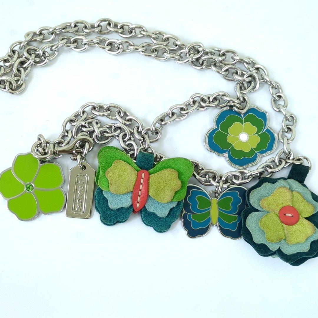 COACH　コーチ　チェーン　ベルト　フラワー　バタフライモチーフ