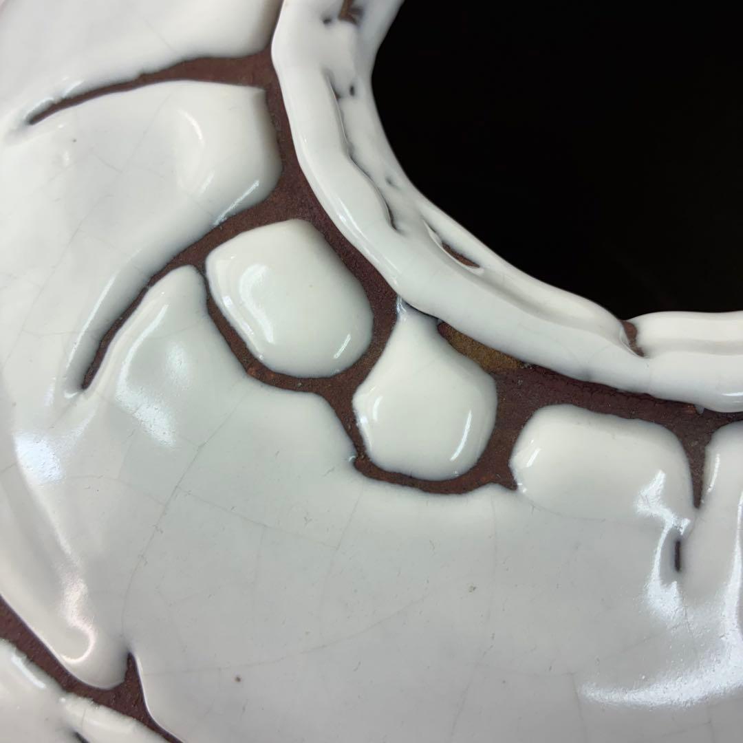 【萩焼】椿秀窯　庄 圭一郎　白燿　花生　花瓶　飾り壺　木箱入