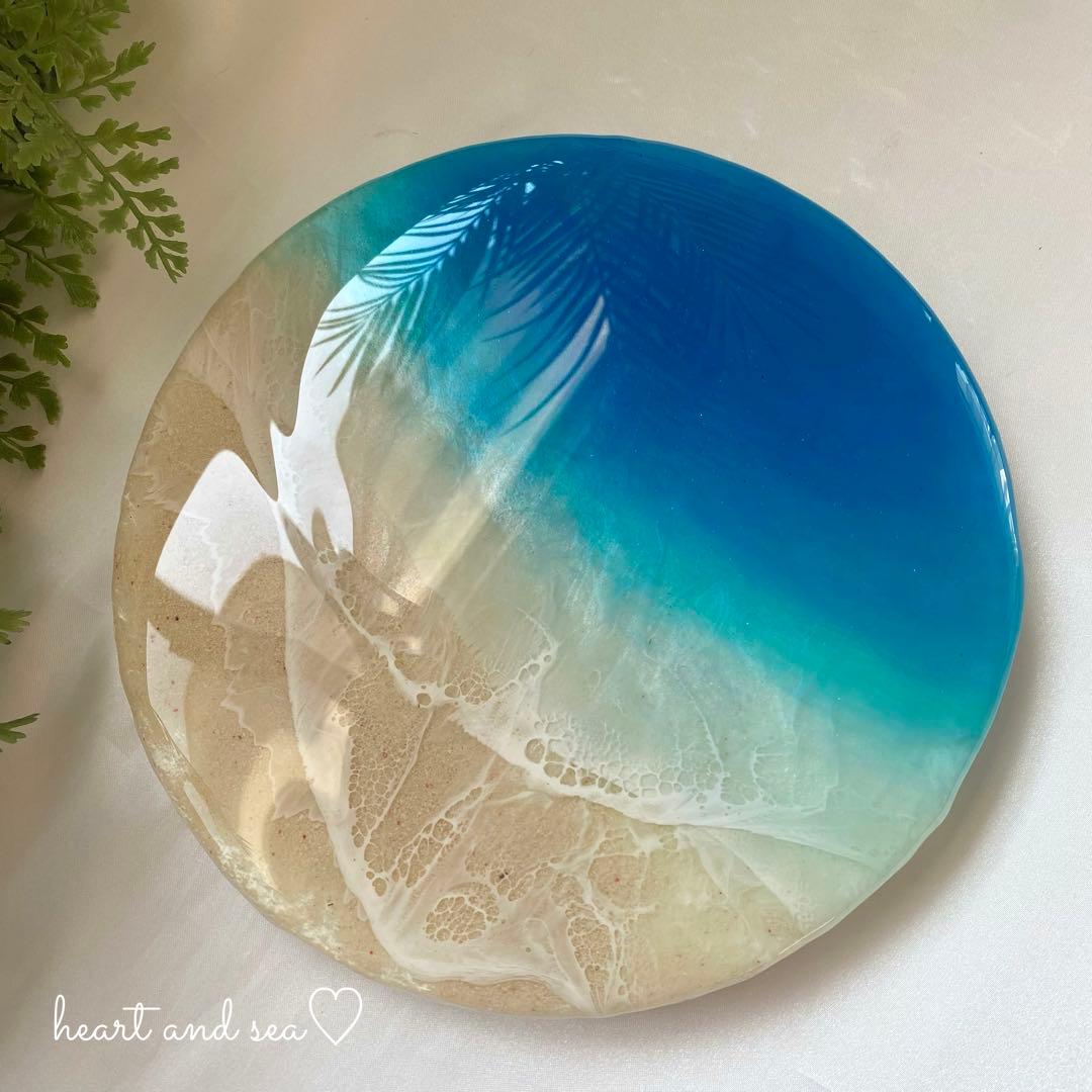 レジンアート　丸型　海アート　オーシャンアート