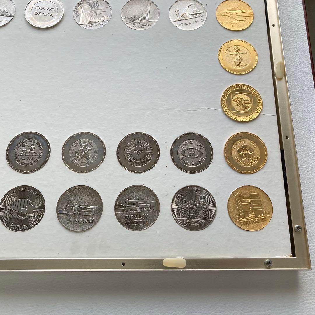 EXPO70 万博 博覧会 パビリオン観覧記念メダル 額装 置物 昭和 レトロ