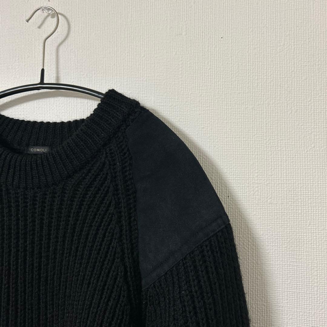 COMOLI x BLACK SHEEP コモリ ガンパッチ ニット 18AW