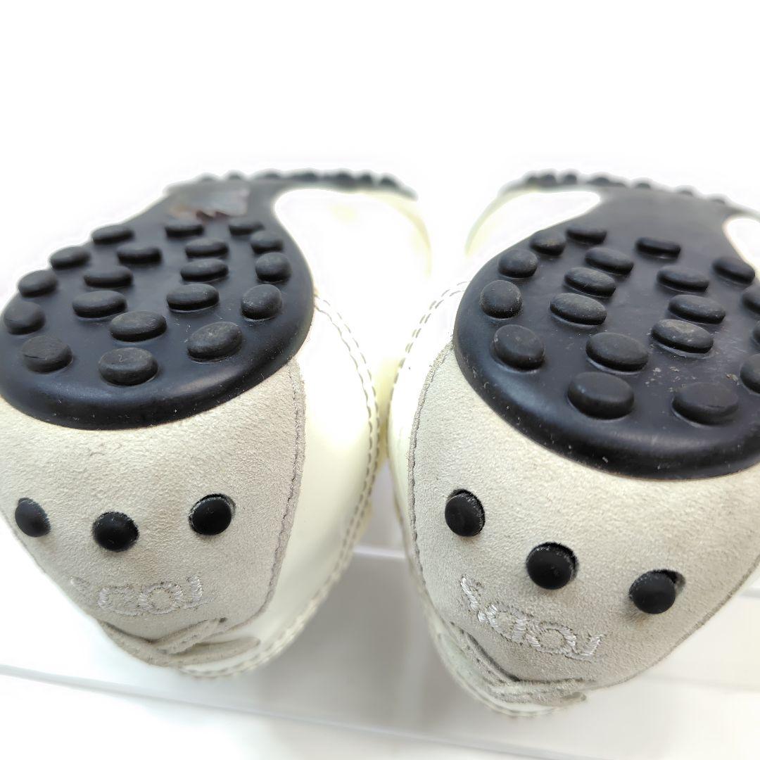 ★ほぼ未使用★トッズ フラットシューズ 38 バレエ エナメル リボン