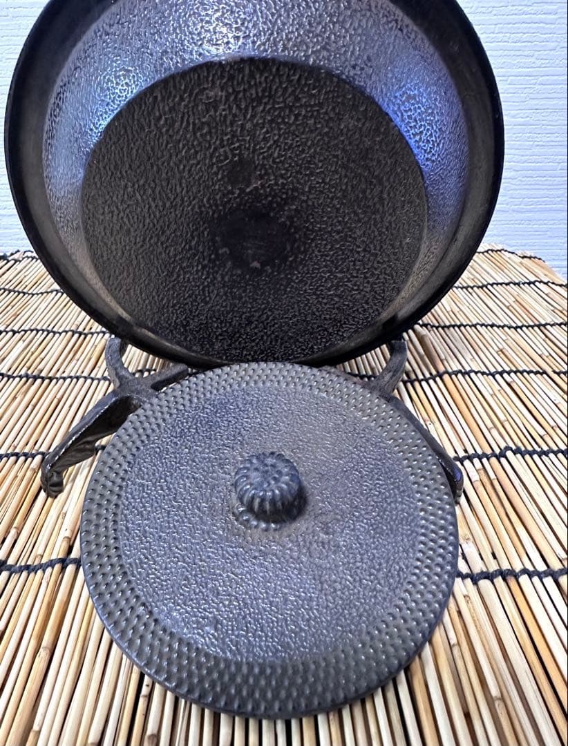 未使用品、木箱、栞付　南部鴻栄堂造　１８型富士形アラレ　JJ様　売約済み