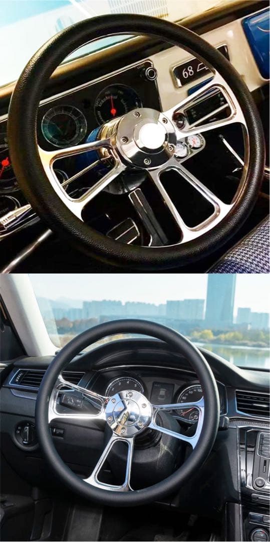 【早い者勝ち】クロムステアリング 14インチ USDM JDM ビレット