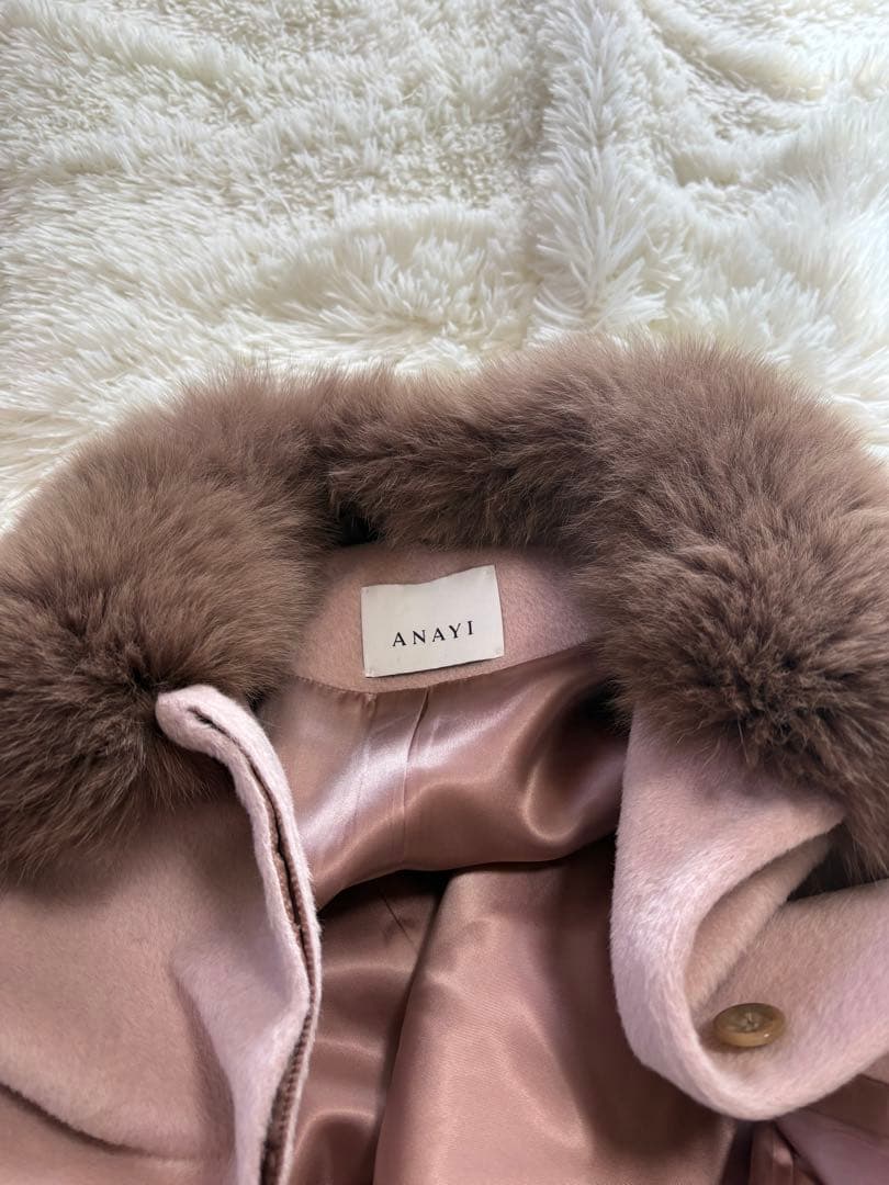 ANAYI アナイ 近年モデル フォックスファーノーカラーアルパカショートコート