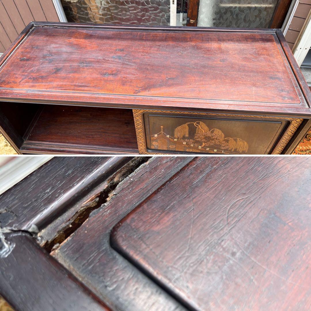 螺鈿 茶棚 茶箪笥 飾り棚 中国 インテリア 年代物 当時物 アンティーク