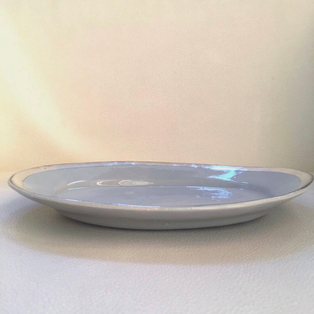 新品⭐️未使用 中囿義光さん 銀彩プレート2枚セット　ホワイト＆グレー