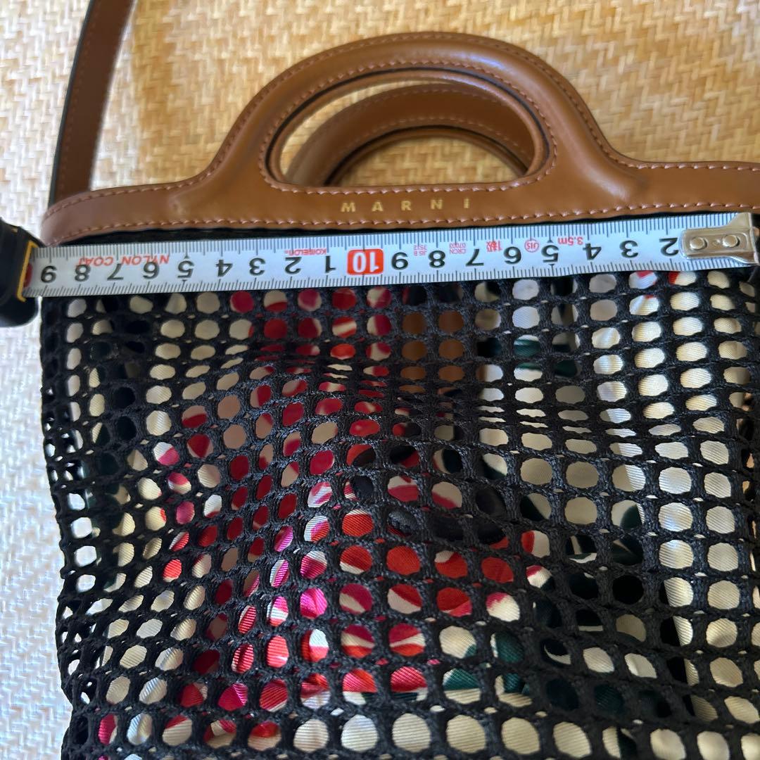 MARNI メッシュかごバッグ ブラウン/ブラック