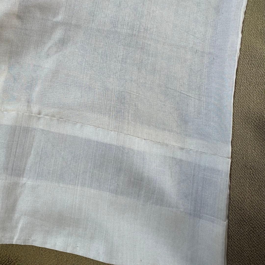 アンティーク仕立て直し 鶯茶花丸文様 正絹鬼シボちりめん 渋かわいい袷小紋着物