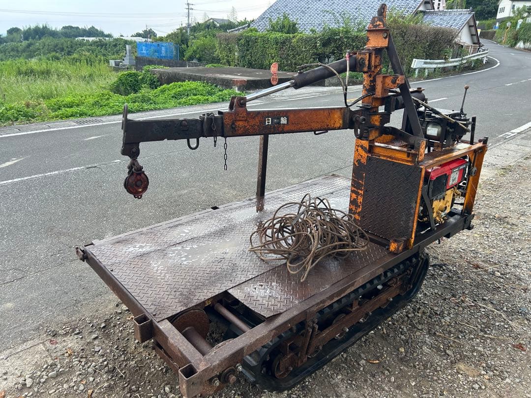 宮崎　日輪　林内車 ウインチ　ディーゼル　10馬力　集材機 木材運搬車　動画あり