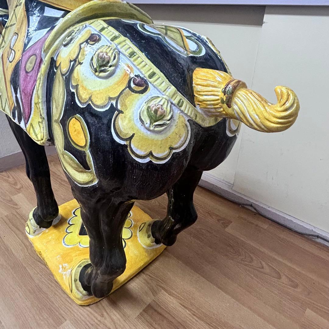 Pamela Ferrari サイン入 大型陶器 馬 彫刻 アート作品　引取限定