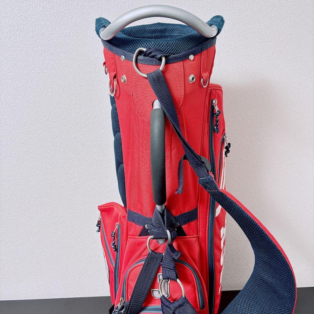 ジャックバニー スタンド式 キャディバッグ 5分割 9型 フードカバー付 レッド