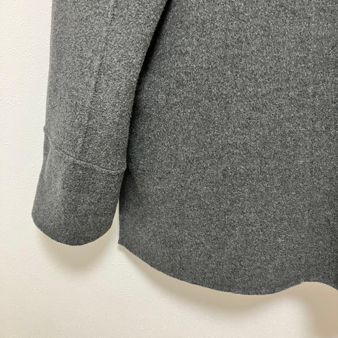 ダブルフェイス Pコート アイニードモアシューズ ウール100% グレー