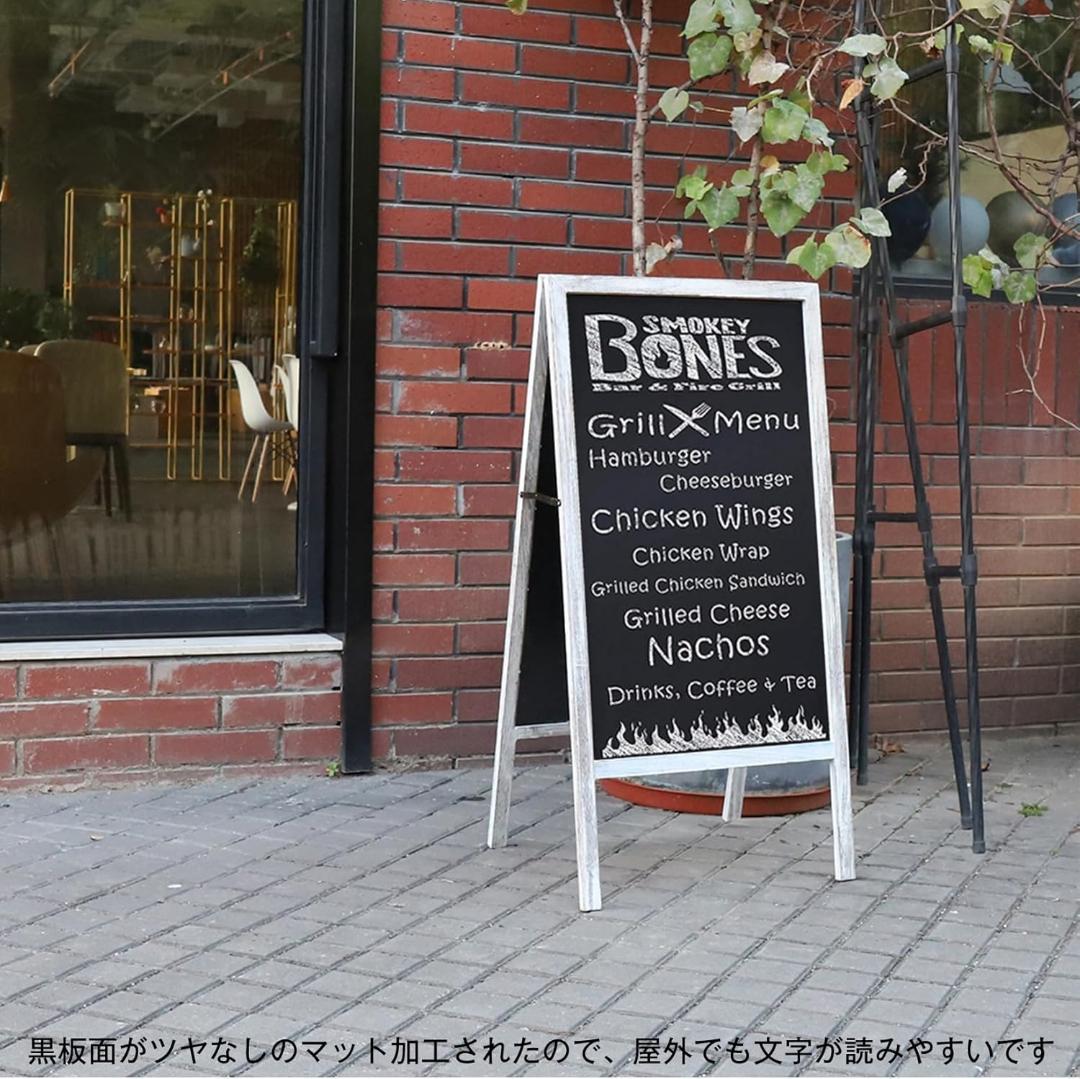新品⭐️レトロでアンティークな雰囲気の立て看板 チョークボード ホワイトフレ
