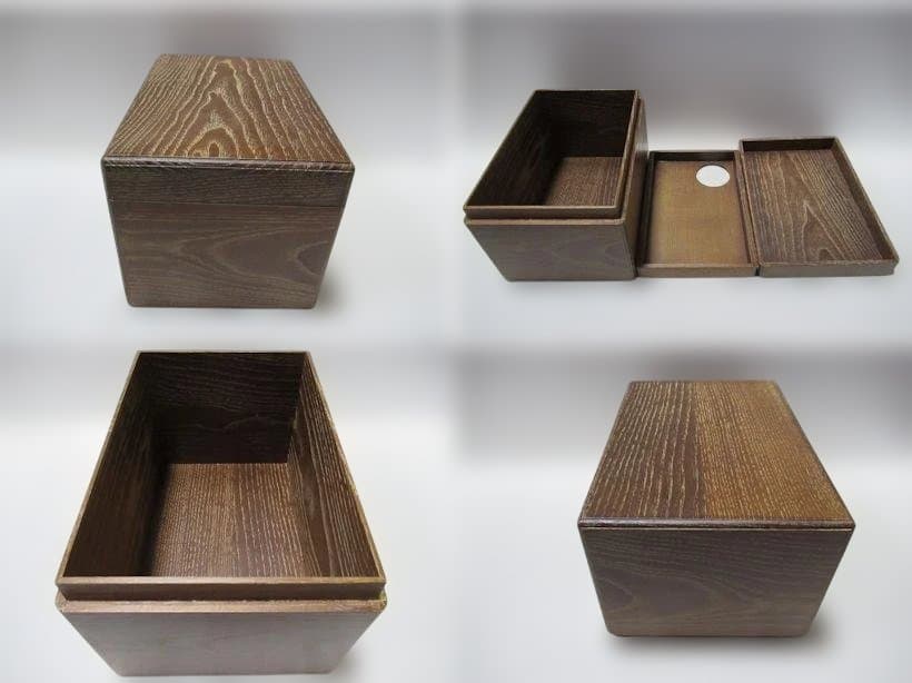 茶道具　桑製茶箱　中の道具揃い