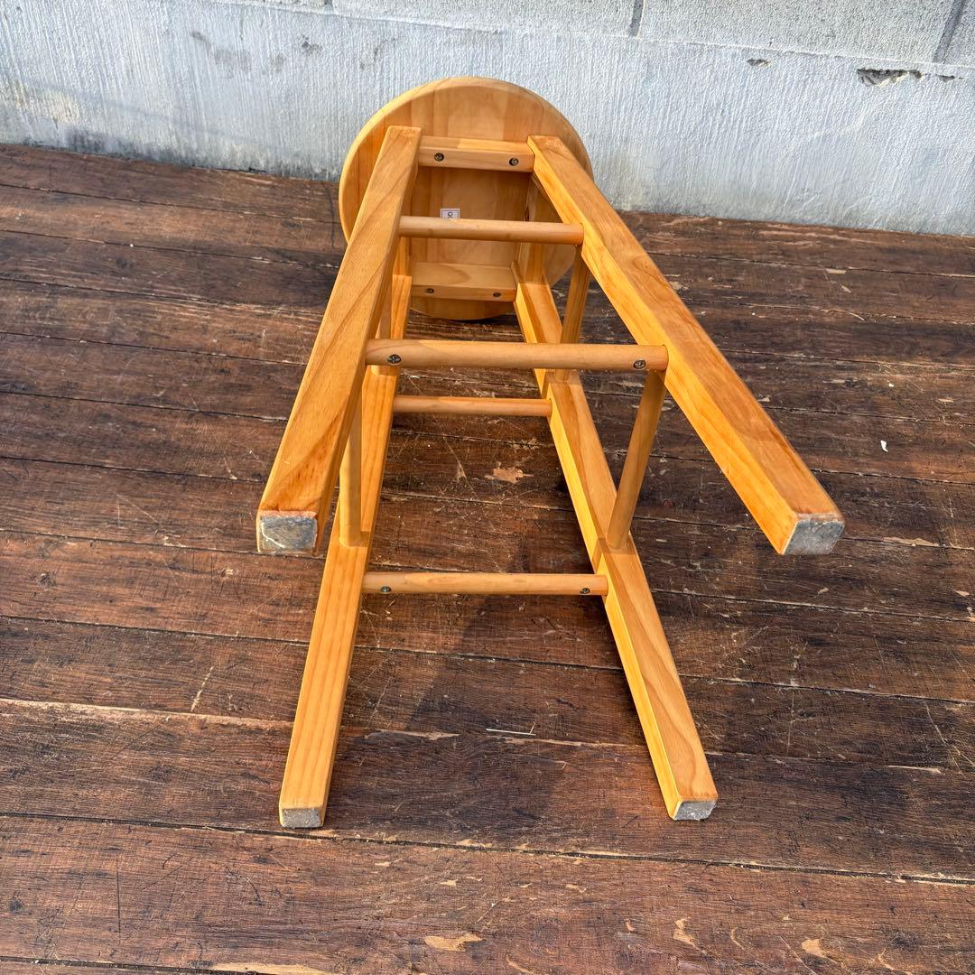 C3 北欧レトロ パイン材 木製カウンターテーブルドレッサー 鏡台スツールセット