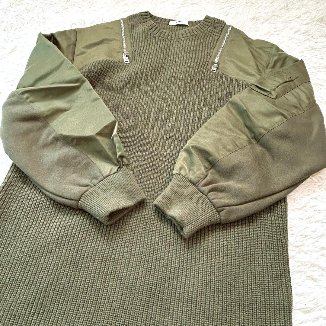 【極美品】DIESEL 2way 肩ジップ MA-1ドッキングニットワンピ