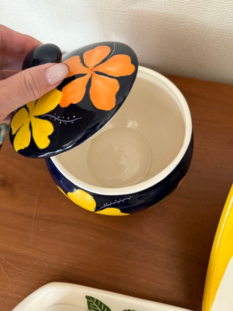 ヴィンテージ　タヒチ島　飾り皿、小物入れ計3点