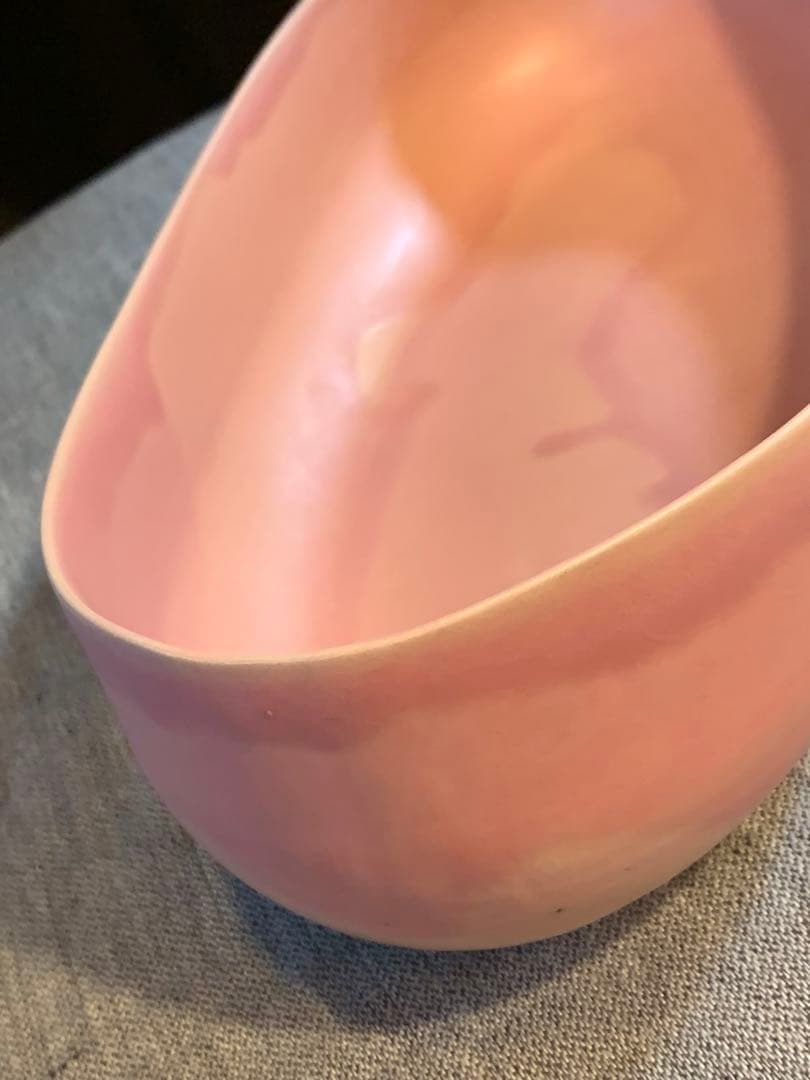 クリスチャンヌ　ペロション オーバル舟形　ピンク釉 初期作品　有元葉子　極美品