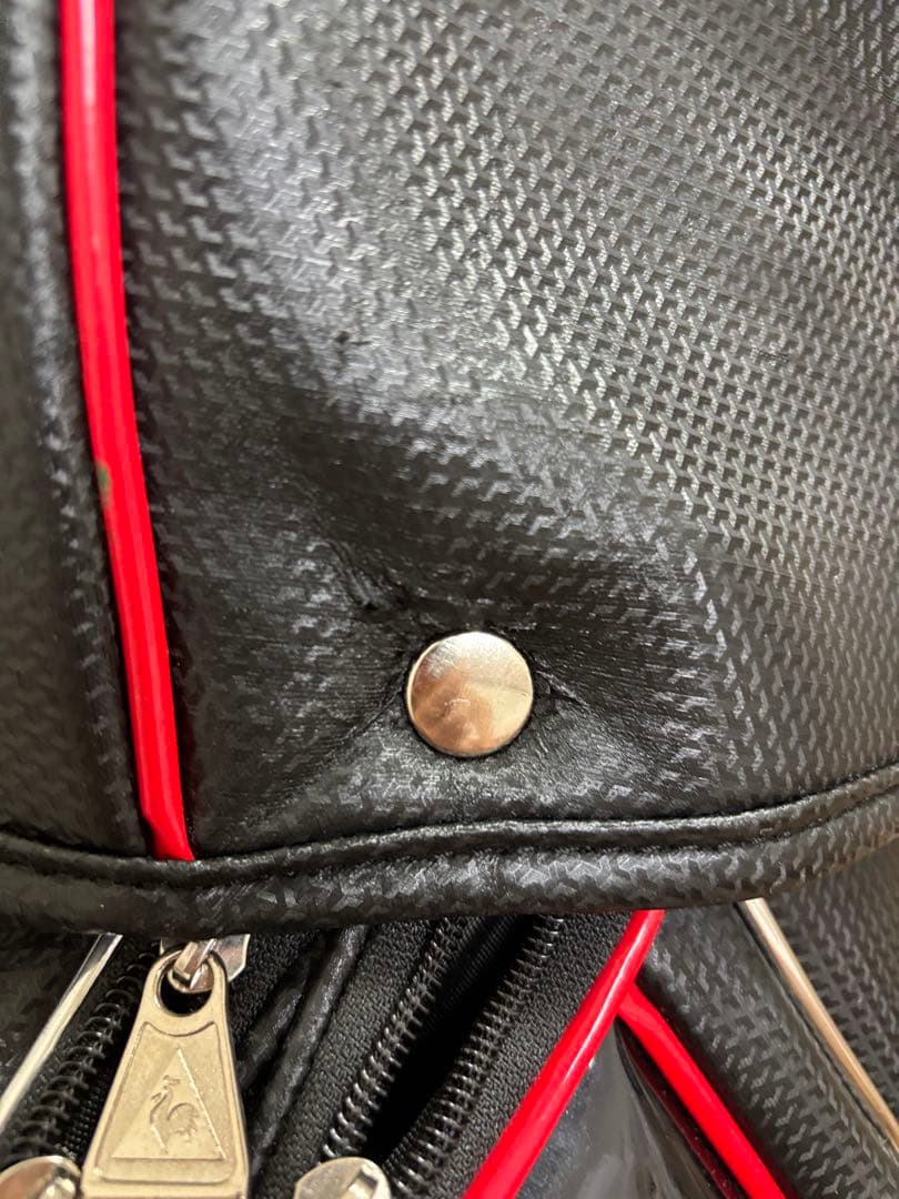 やっさん　le coq sportif キャディバッグ ブラック レッド