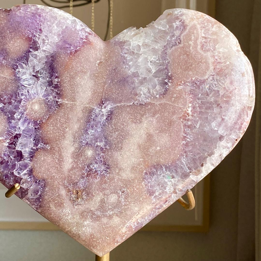 ★★★破格 最終特価【 特大 ピンクアメジスト 原石 ハート 1.54kg