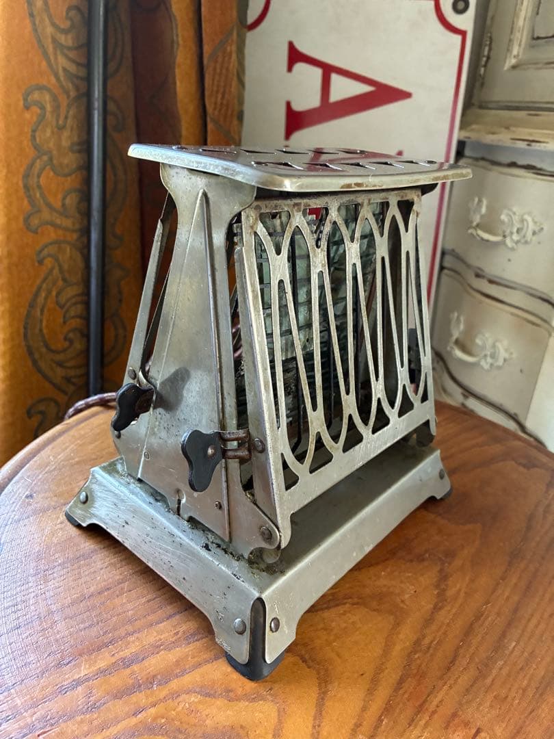 アンティーク　トースター　メタリック　美しい　メタルトースター　アメリカ30年代