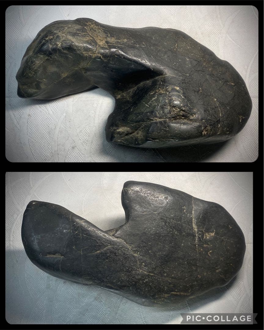 6244 名石 北上川石 ウブ 銘 二子山 水石 盆石 盆栽 骨董 アンティーク