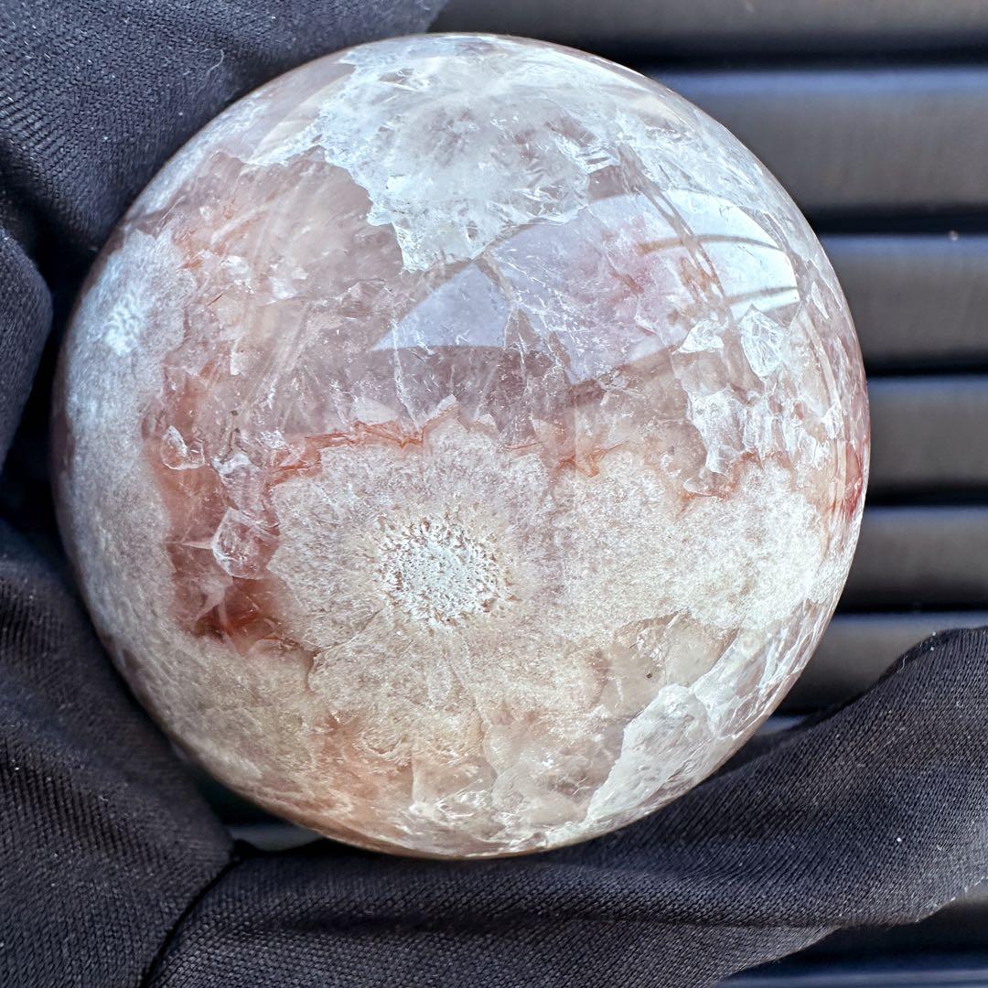 絶品☆爆アレ❗️キラキラ☆桜瑪瑙共生 ピンクアメジスト スフィア 丸玉A1173