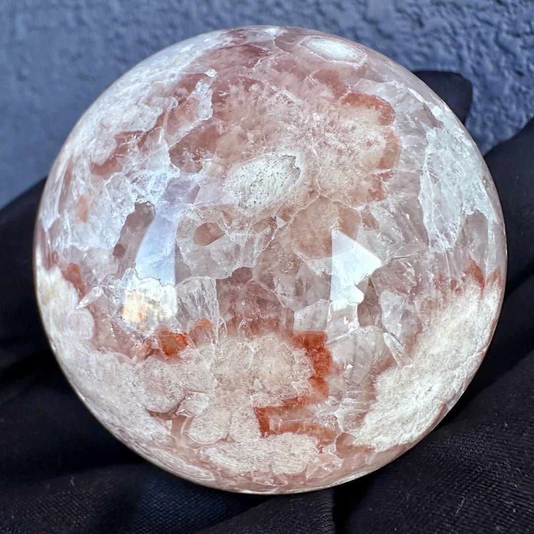 絶品☆爆アレ❗️キラキラ☆桜瑪瑙共生 ピンクアメジスト スフィア 丸玉A1173