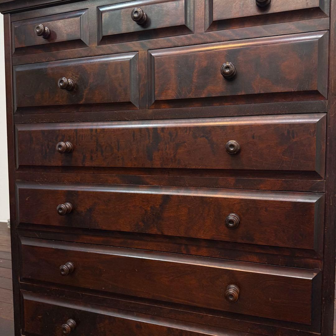 H110K58 北海道民芸家具 6段チェスト 樺材 無垢材