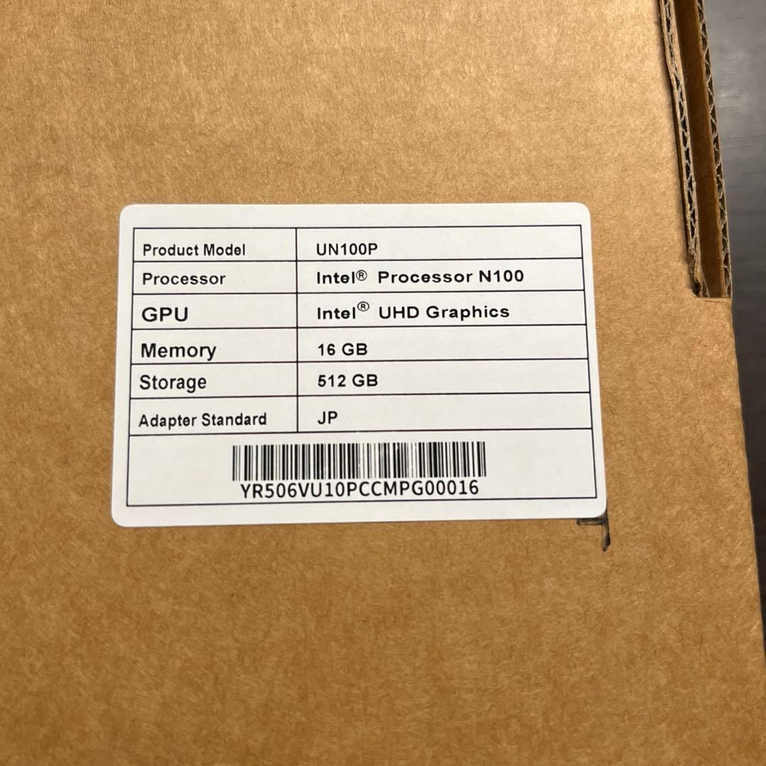 【美品】MINISFORUM UN100PミニPC SSD 512GB