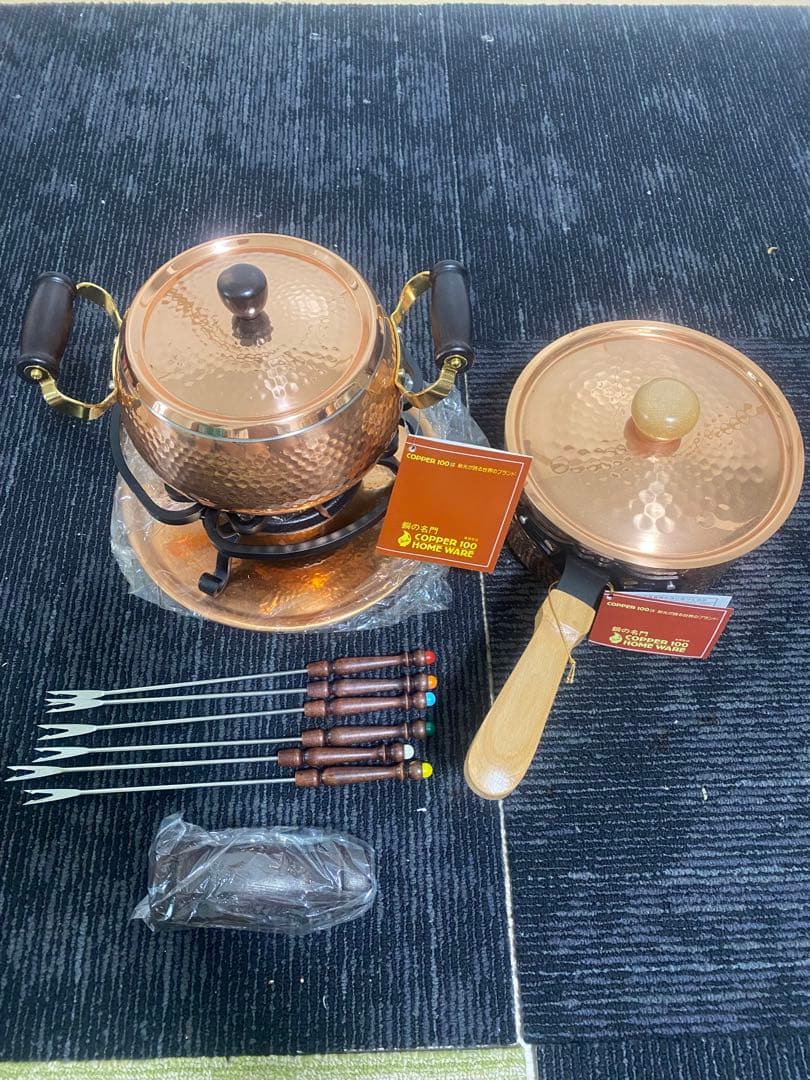 まとめ売り　COPPER 100 チーズフォンデュ鍋セット• 片手鍋