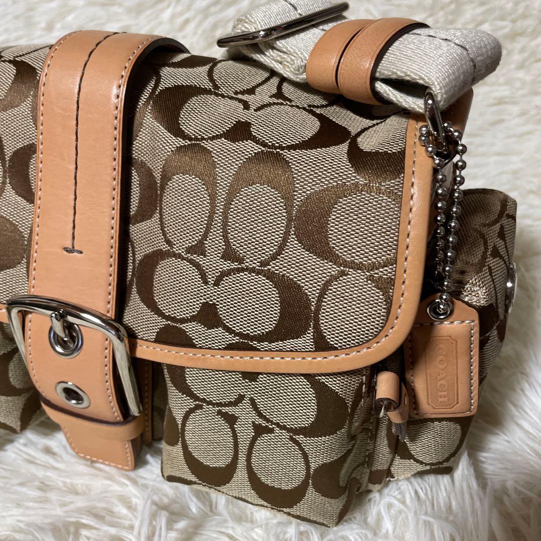 COACH ソーホー シグネチャー ショルダーバッグ ベージュ y2k