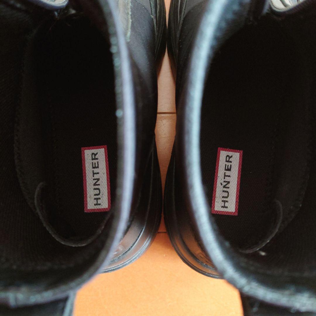 HUNTER エクスプローラー アンクル ジップ フラットフォームブーツ