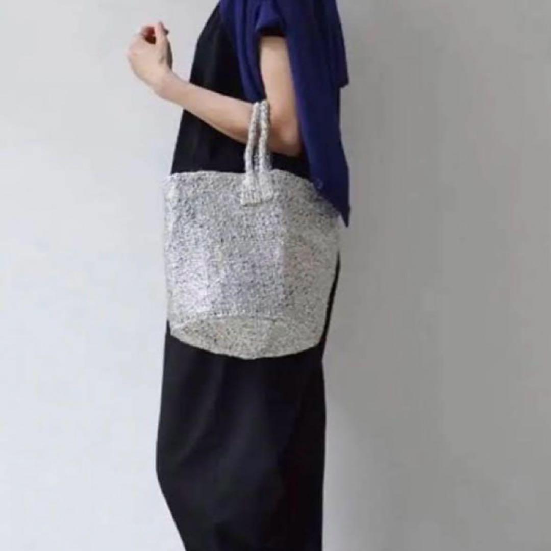 RECTANGLE シルバーバッグ かごバッグ レクタングル　スモールトート