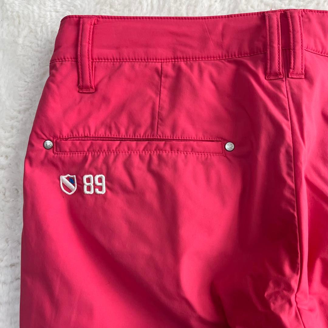 美品 パーリーゲイツ ゴルフ 中綿パンツ 蓄熱 暖パン ロゴ刺繍 ピンク 1