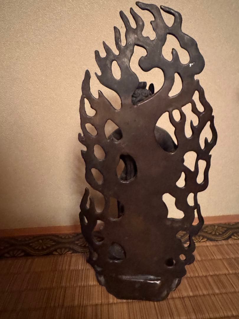 不動明王立像 金属製 高さ約28㎝ アンティーク 仏像 骨董品