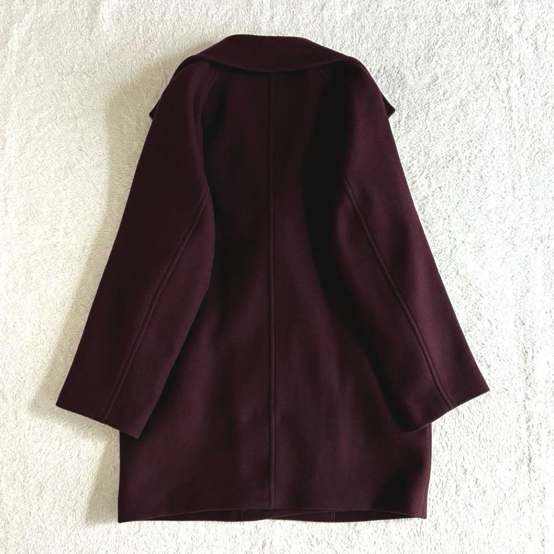 美品 スティーブンアラン 大襟 ウールコート ミドル丈 ダブルブレスト 日本製