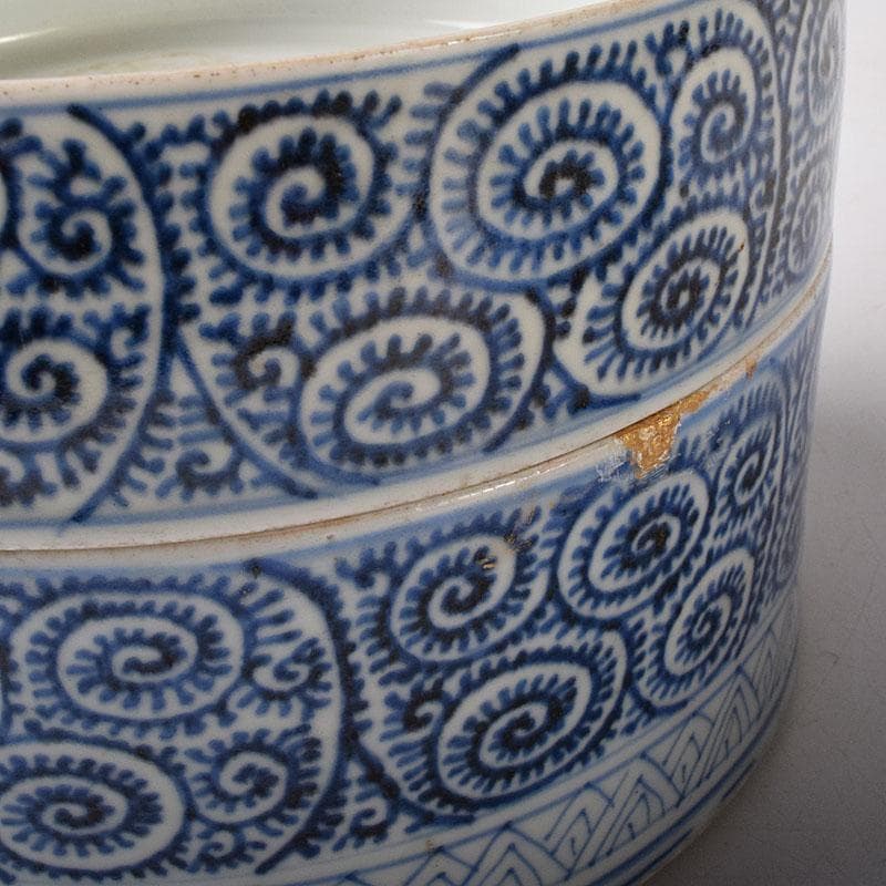 伊万里焼　古伊万里　染付　蛸唐草文　四段重箱　C　R8464H