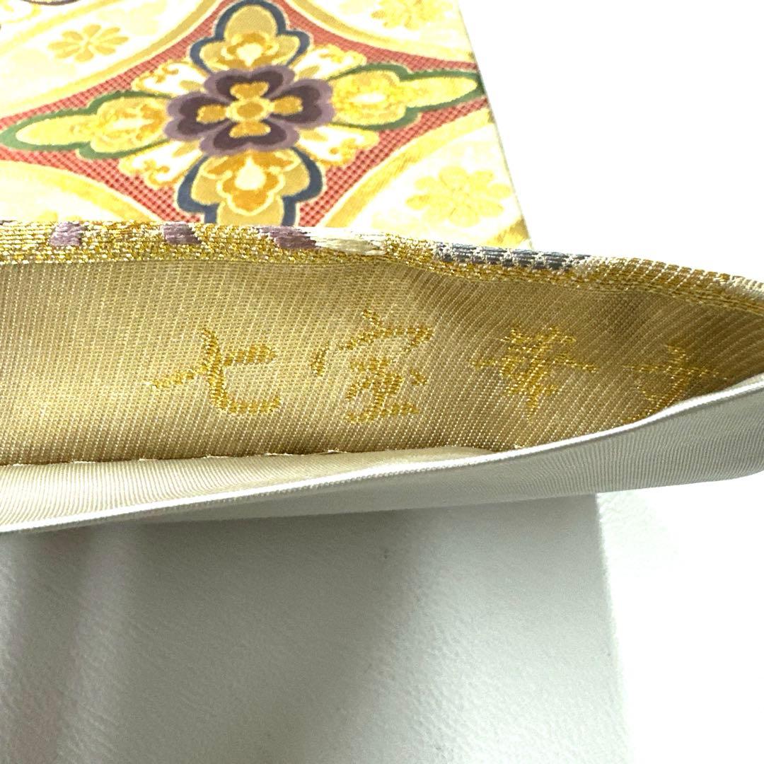 専用帯5143 4401 二点セット●高級 正絹 引箔 七宝華文 六通 袋帯