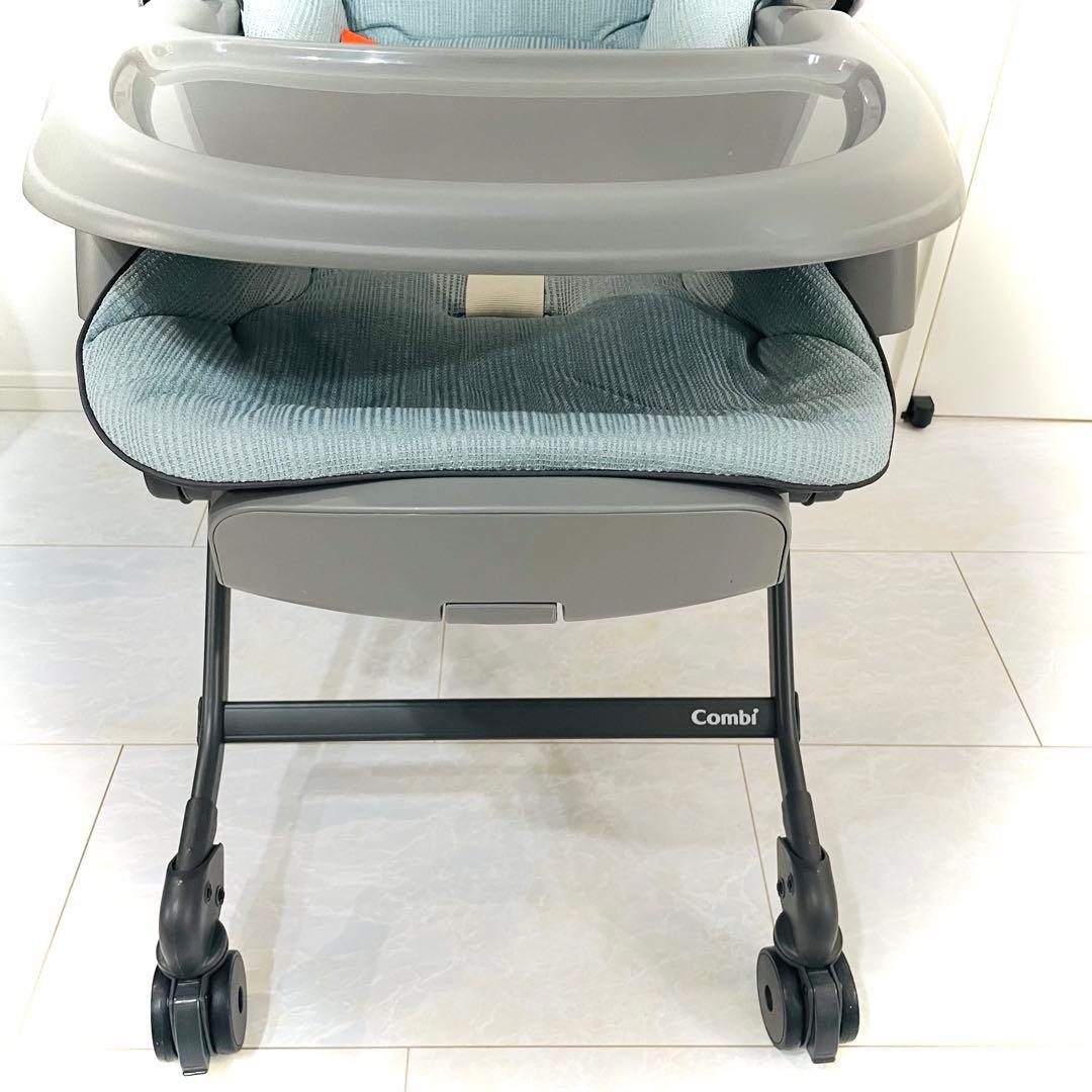 【超美品】テーブル艶有★コンビネムリラオートスイングBEDiスリープシェルブルー