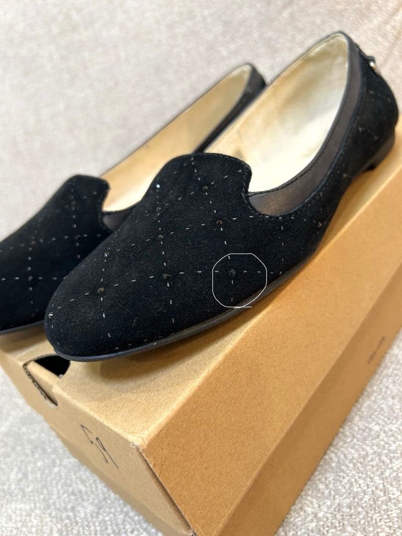 UGG フラットシューズ 7 24センチ ブラック スワロフスキー